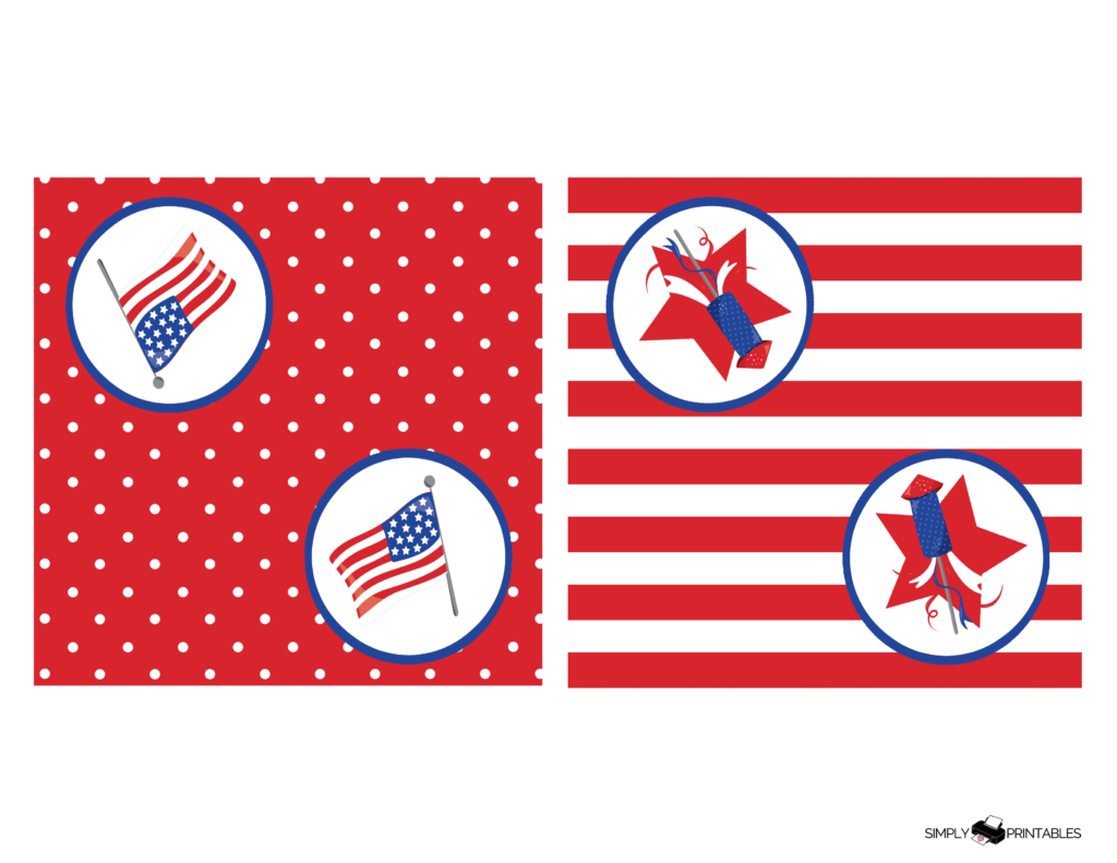 Simply Love Printables 4th of July Favor Bags Red