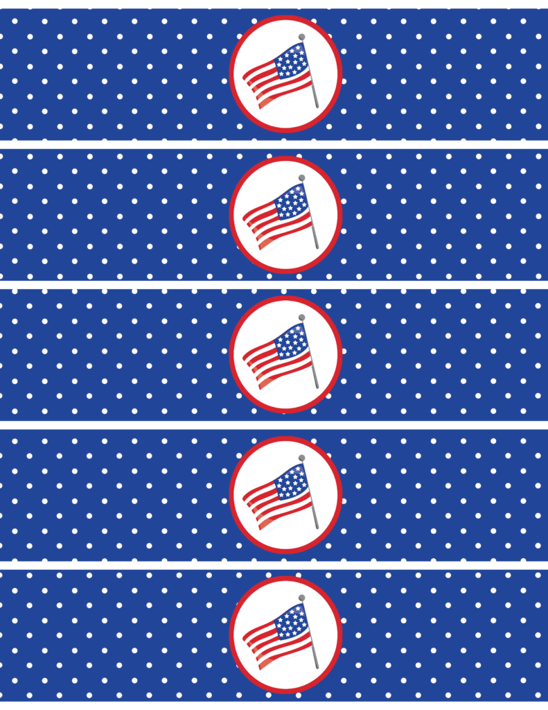 Simply Love Printables 4th of July Waterbottle Blue