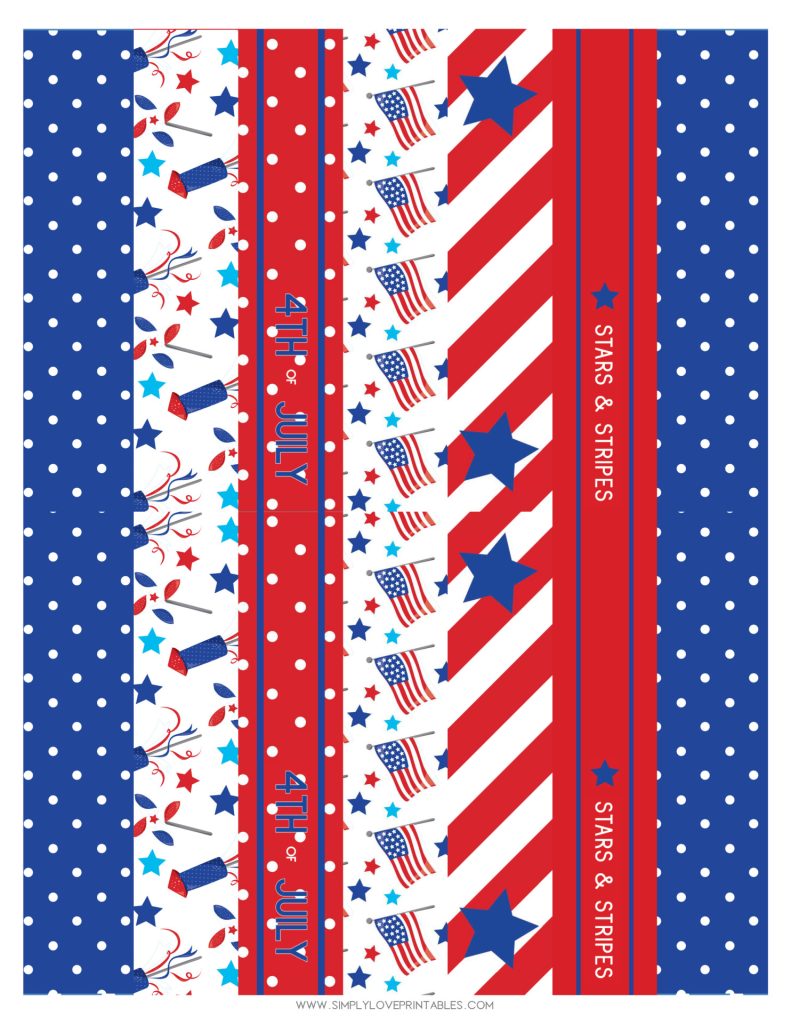 Simply Love Printables 4th of July Wrap Around Straw Flags