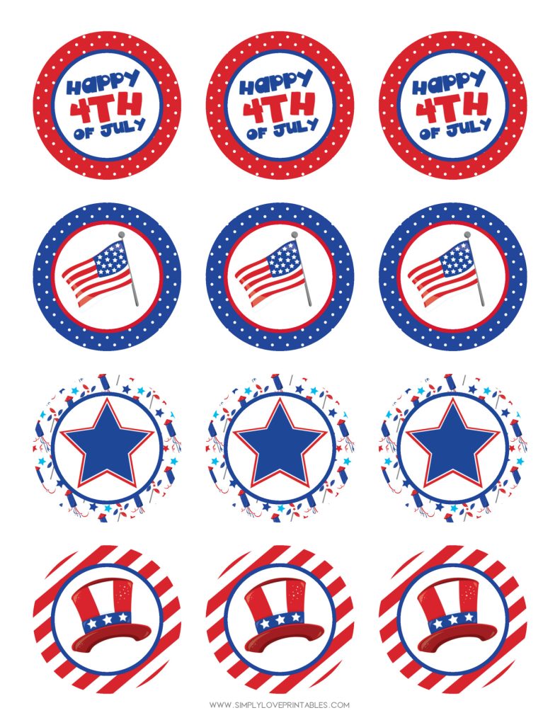 Simply Love Printables 4th of July Cupcake Topper