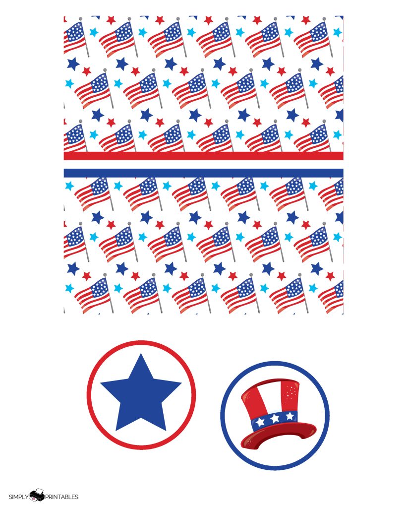 Simply Love Printables Fourth of July Wrapper Template With Labels Flags