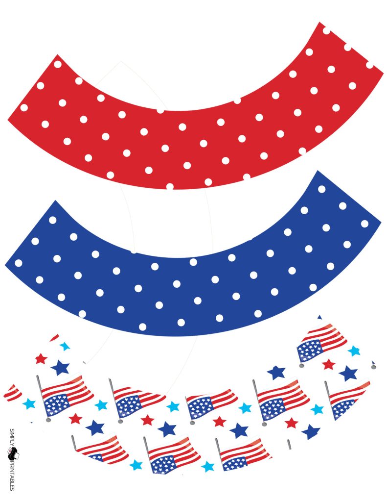 Simply Love Printables Cupcake Wrappers Various Fourth of July