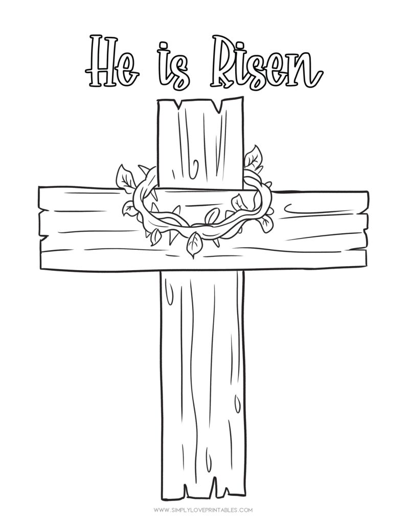 Simply Love Printables He is Risen Coloring Page