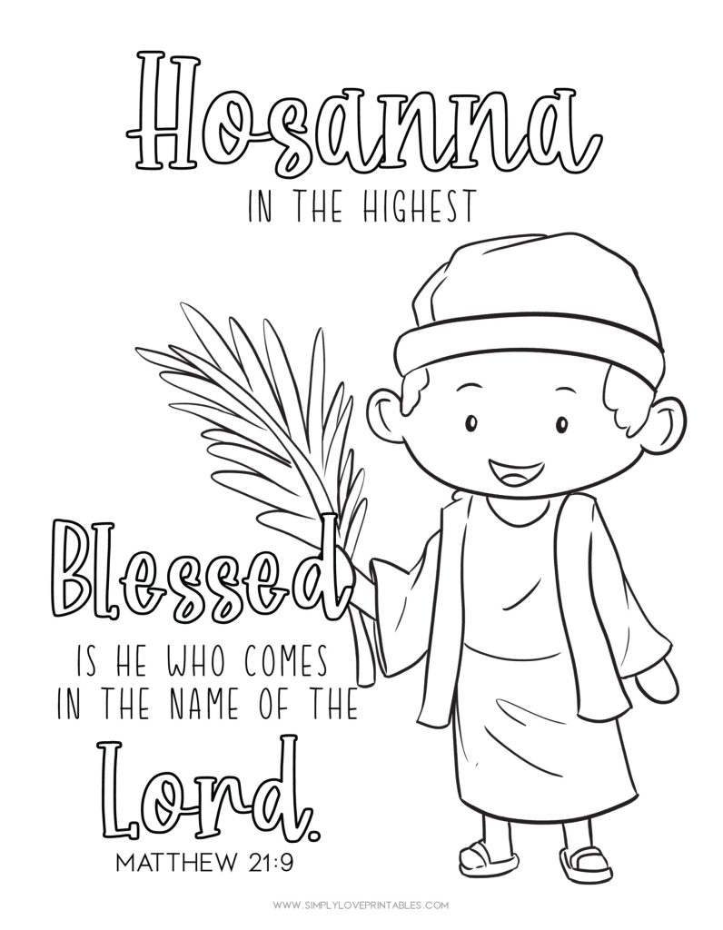Simply Love Printables Hosanna_Boy Coloring Page