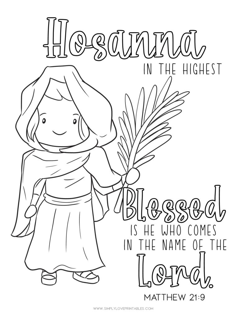 Simply Love Printables Hosanna_Girl Coloring Page