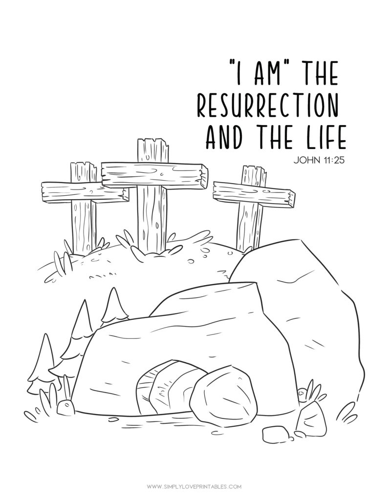 Simply Love Printables I_am_the_Resurrection Coloring Page