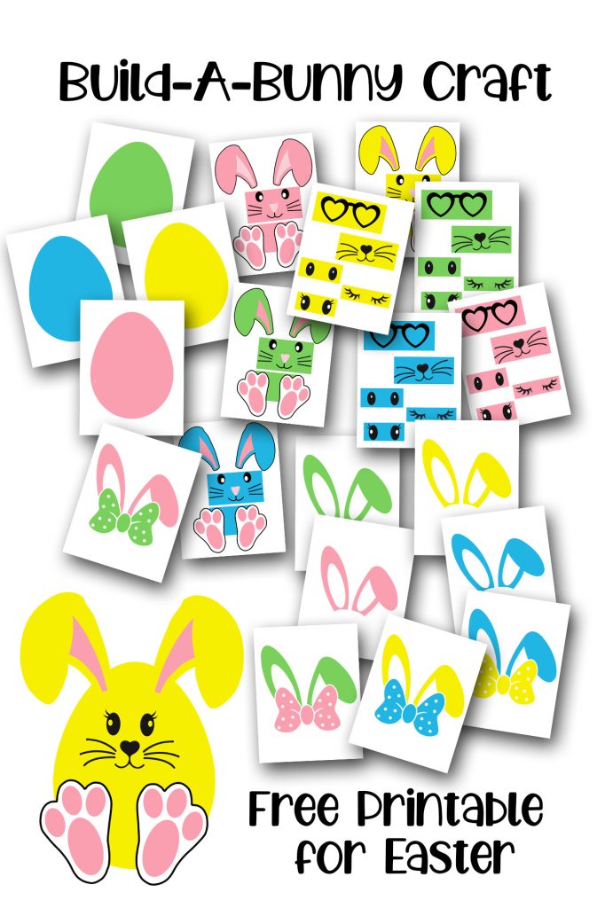 Simply Love Printables Kid's Build-A-Bunny Craft Free Printable for Easter Pin It Image