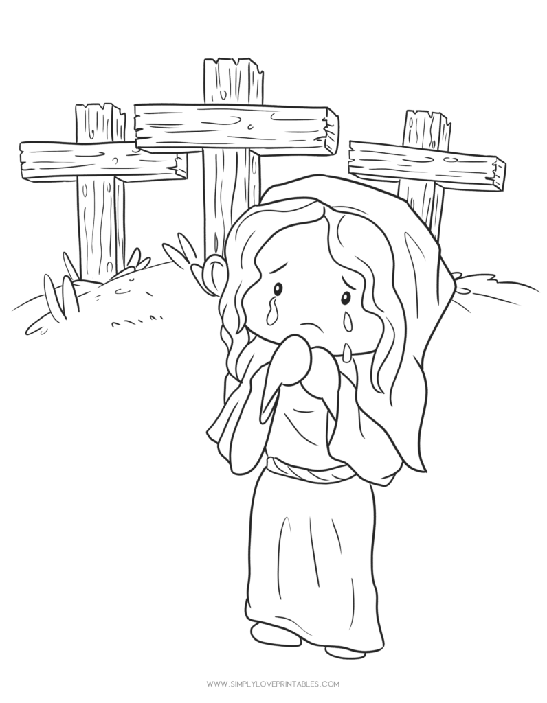 Simply Love Printables Mary Cries Coloring Page
