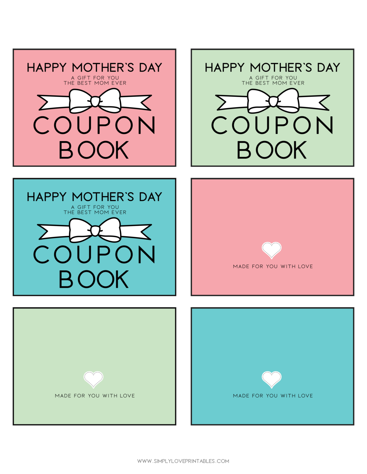 Happy Mother's Day Coupon Book | Simply Love Printables