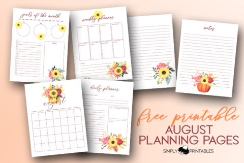 Free Printable August Planning Pages - Simply Love Printables