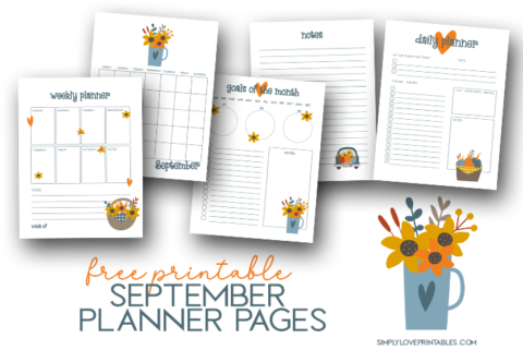 Free Printable September Planner Pages - Simply Love Printables