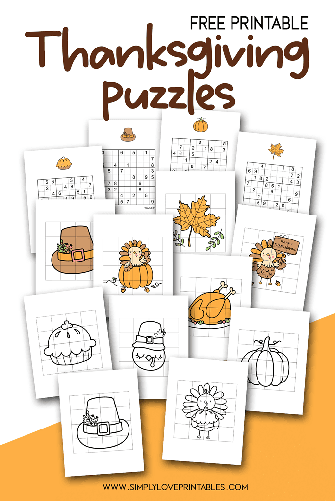 Simply Love Printables Thanksgiving Puzzles Pin Image
