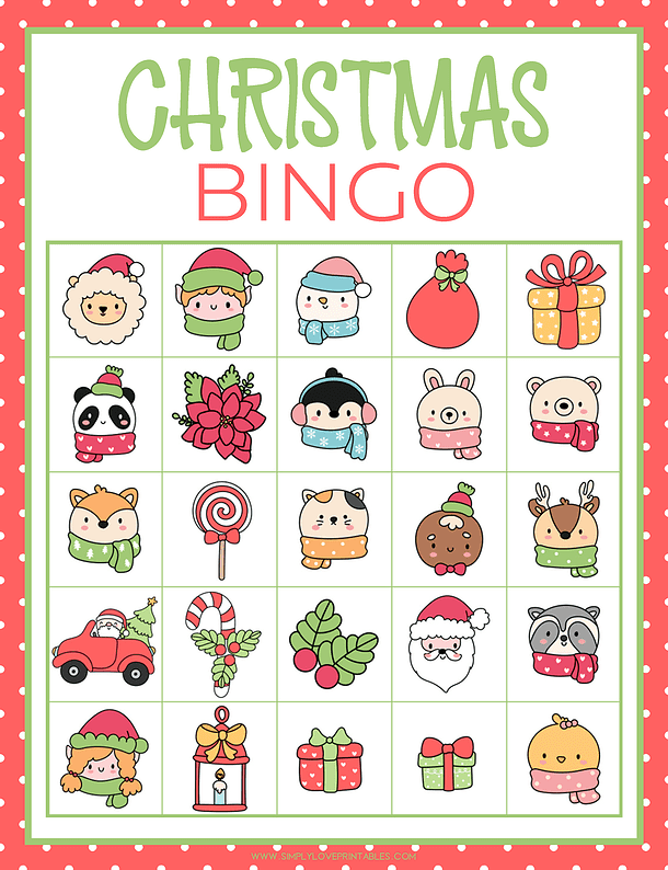 10 Free Printable Christmas Bingo Cards - Simply Love Printables