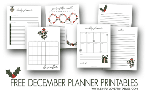 Free December Planner Printables - Simply Love Printables