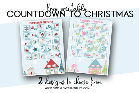 Free Countdown to Christmas Printable - Simply Love Printables