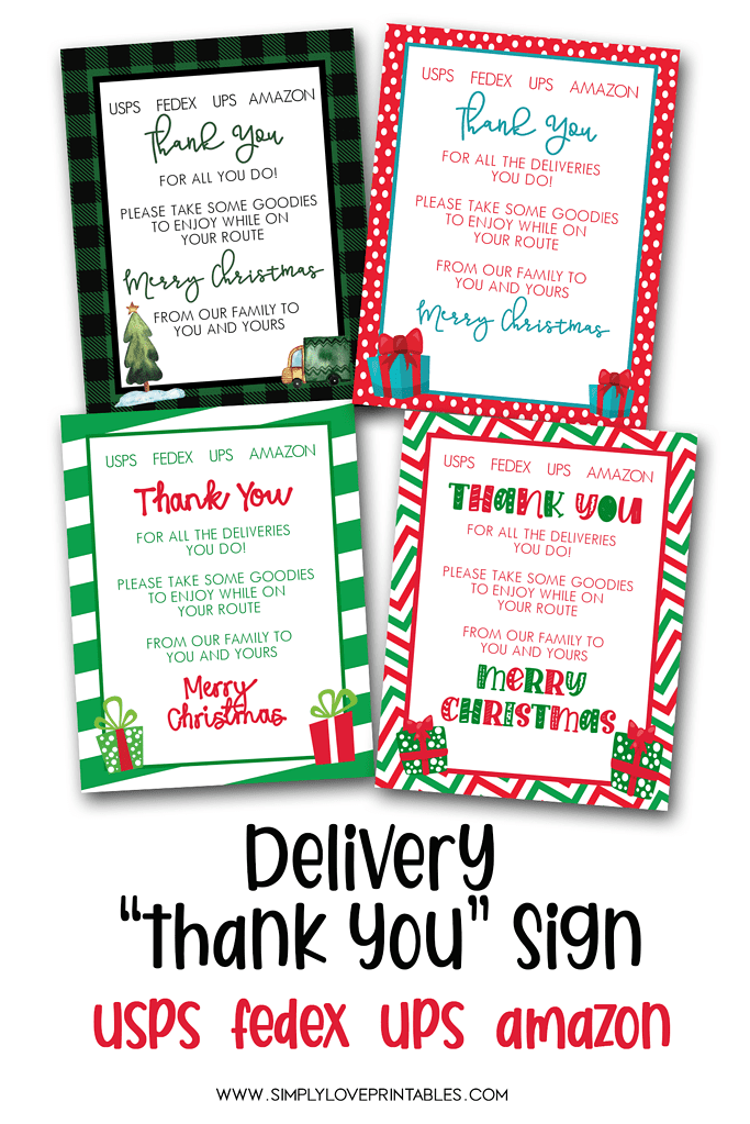 Simply Love Printables Delivery Thank You Sign Pin Image