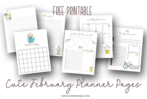 Free Cute February Planner Pages - Simply Love Printables