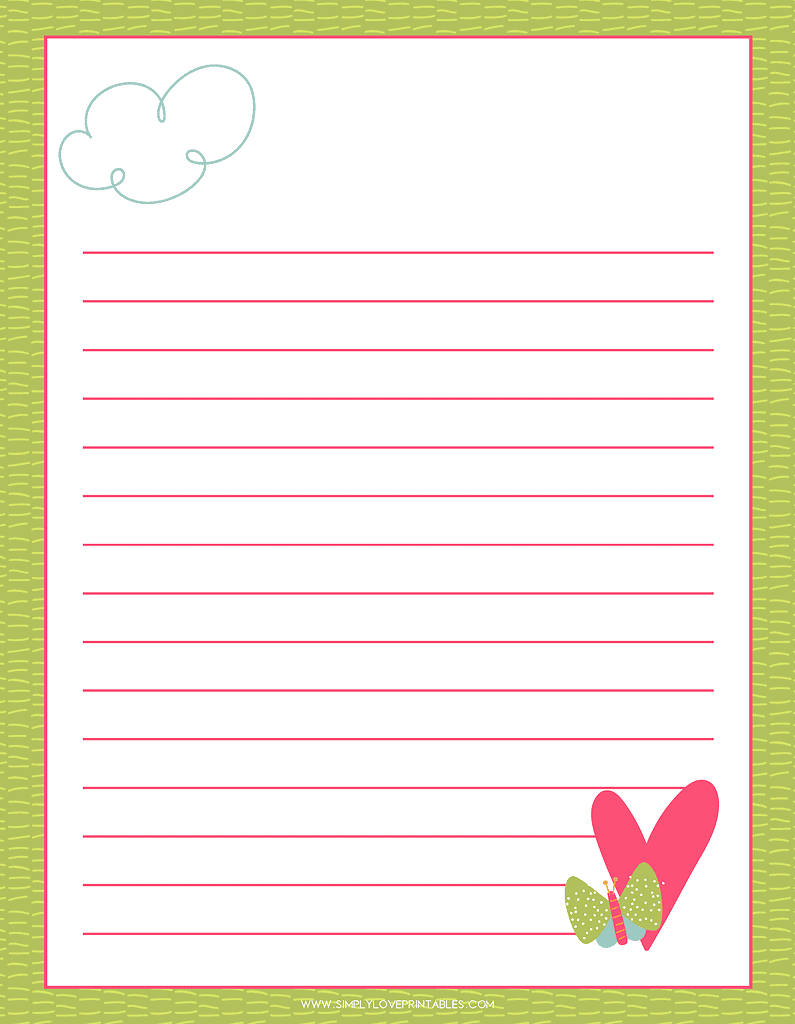Simply Love Printable Butterfly Heart Journal Page