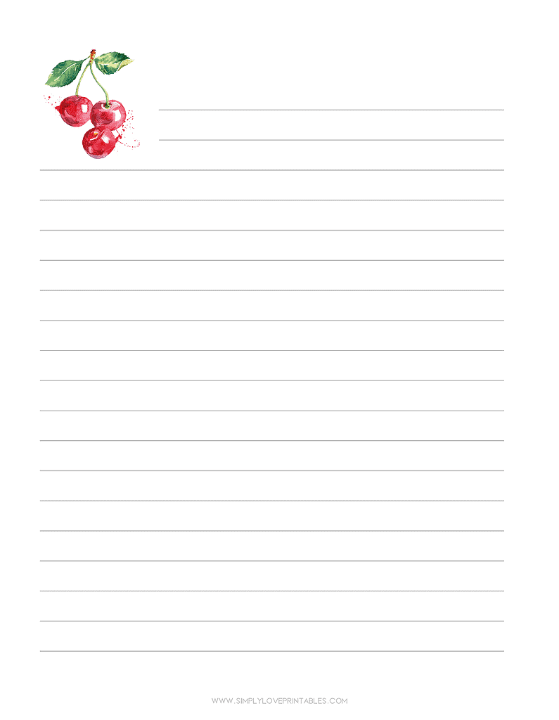 Simply Love Printable Cherry Journal Page