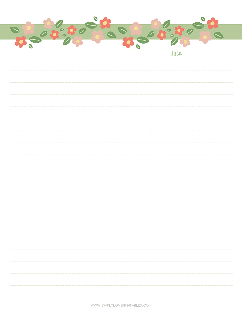 Simply Love Printable Floral Border Journal Page Final