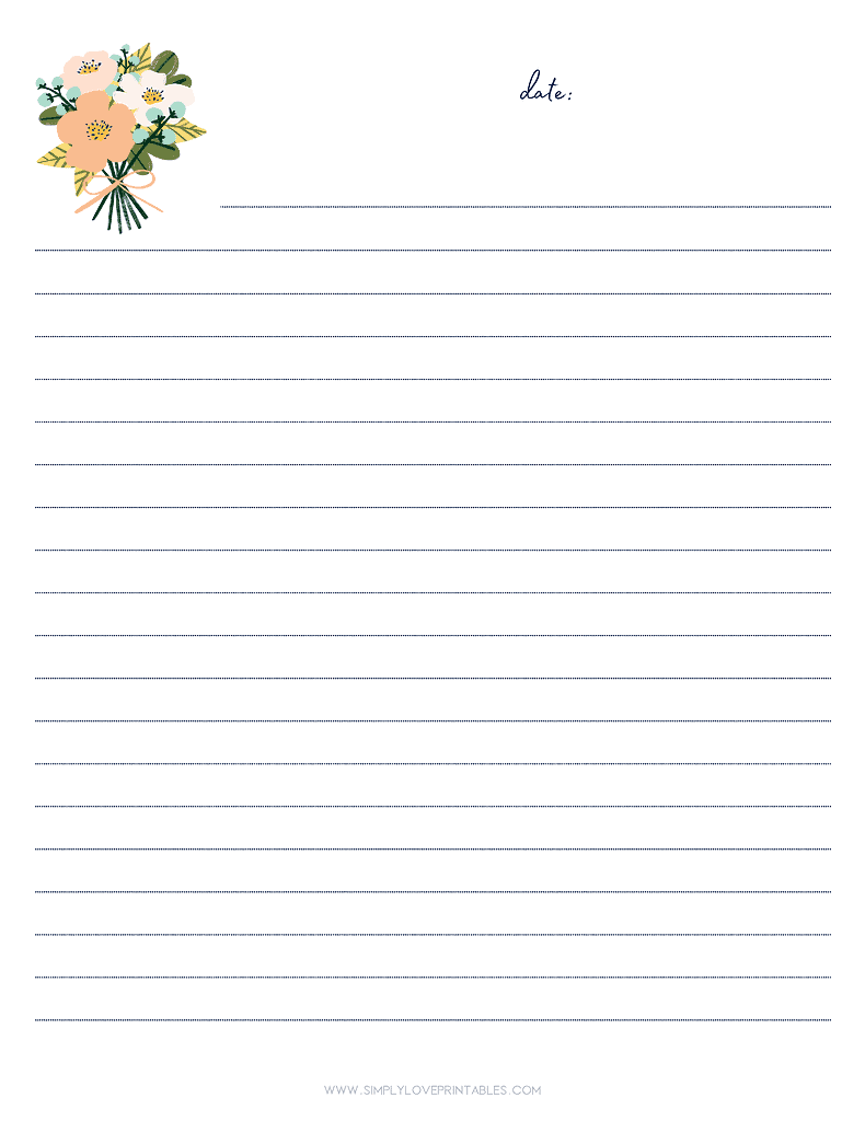 Simply Love Printable Flower Bouquet Journal Page Final