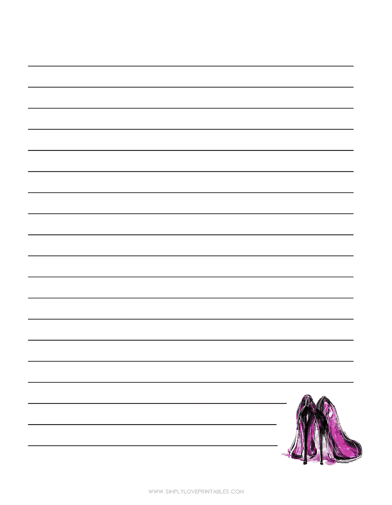 Simply Love Printable High Heels Journal Page