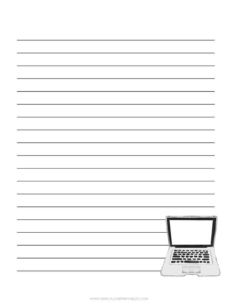 Simply Love Printable Laptop Journal Page