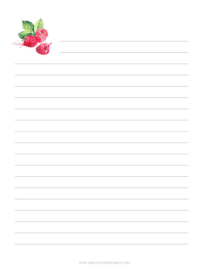 Simply Love Printable Raspberry Journal Page