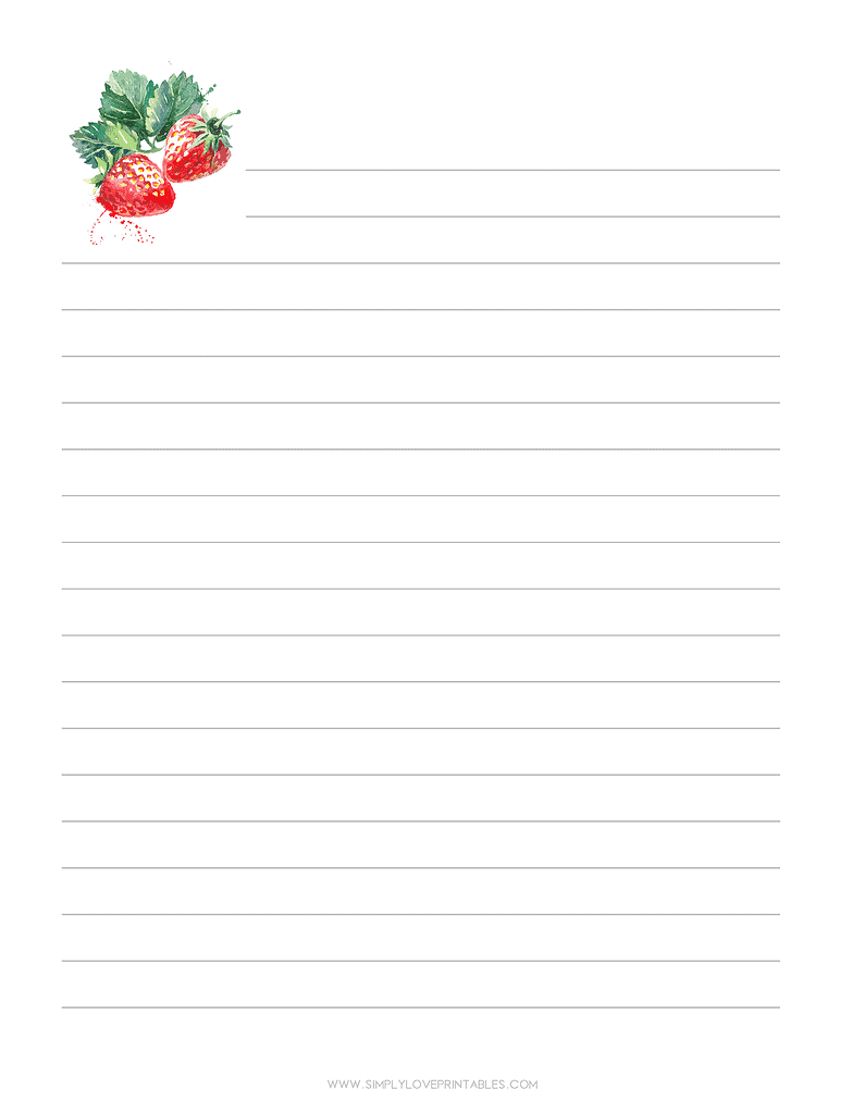 Simply Love Printable Strawberry Journal Page