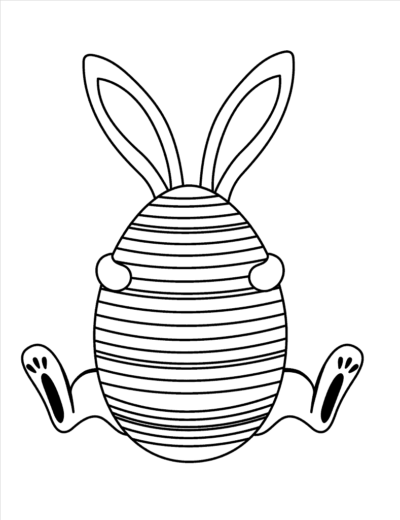 Simply Love Printables Coloring Easter Card Egg Bunny