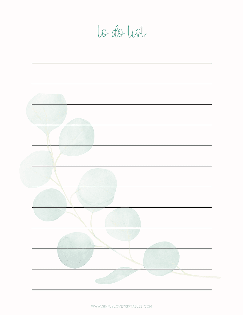Simply Love Printables Fern Leaf To Do List
