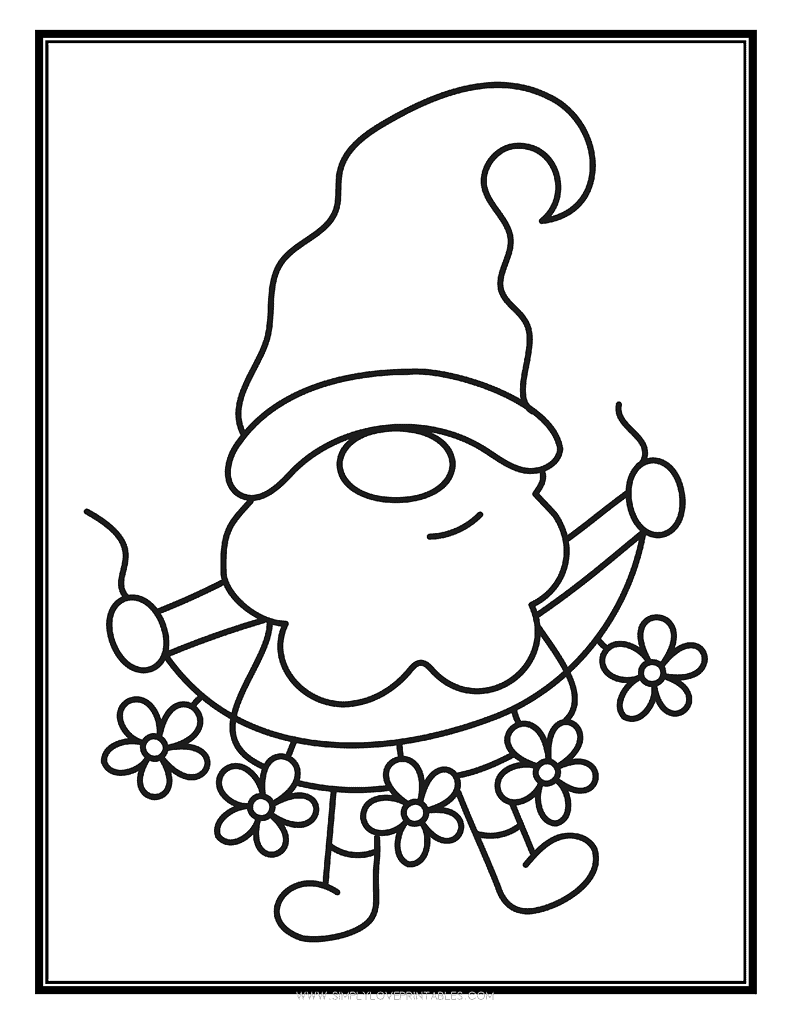 Simply Love Printables Gnome With Flowers