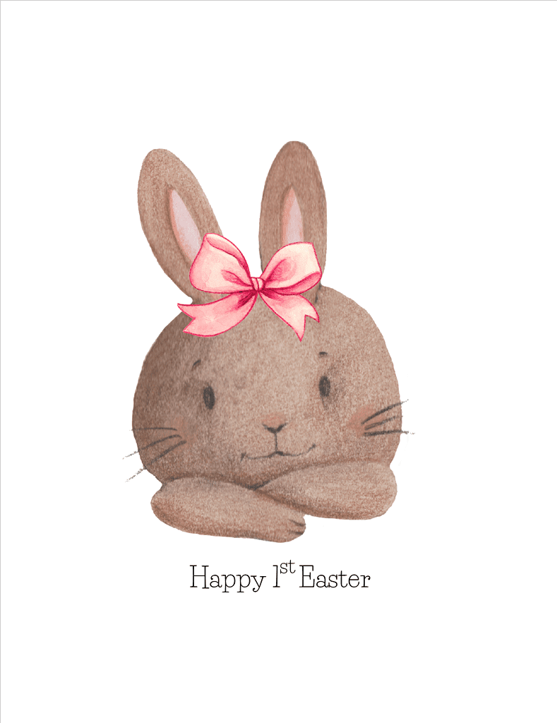 Simply Love Printables Happy First Easter Girl Bunny