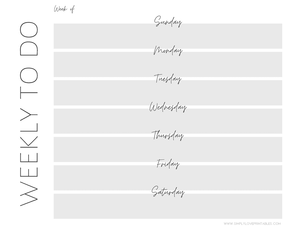 Simply Love Printables Landscape Weekly To Do Grey
