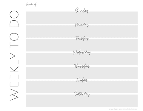 25 Free Weekly To Do List Printables | Simply Love Printables