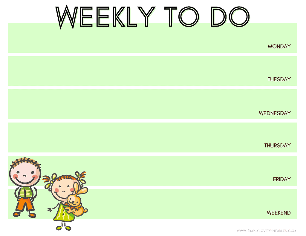 Simply Love Printables Landscape Weekly To Do Stick Kids