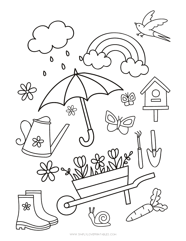 Simply Love Printables Spring Coloring Page