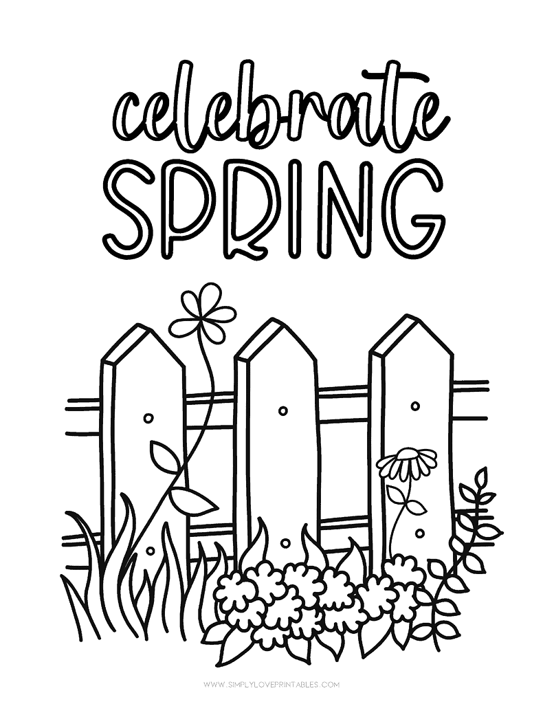 Simply Love Printables Spring Coloring Page Celebrate Spring