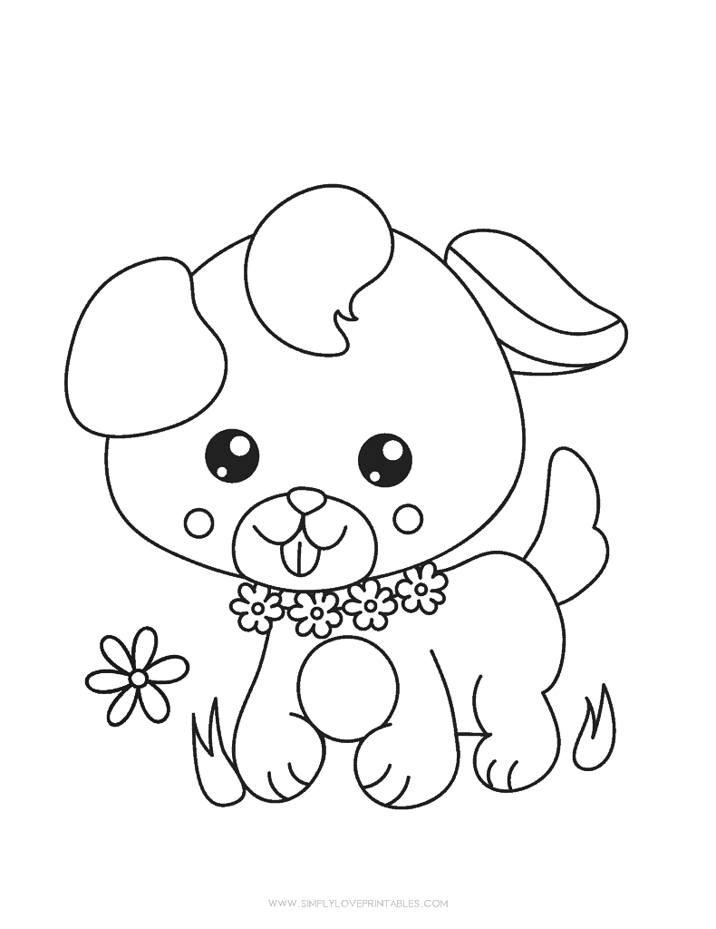 Simply Love Printables Spring Coloring Page Puppy