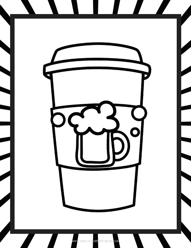 Simply Love Printables St. Patrick's Day Coloring Pages Beer Coffee Cup