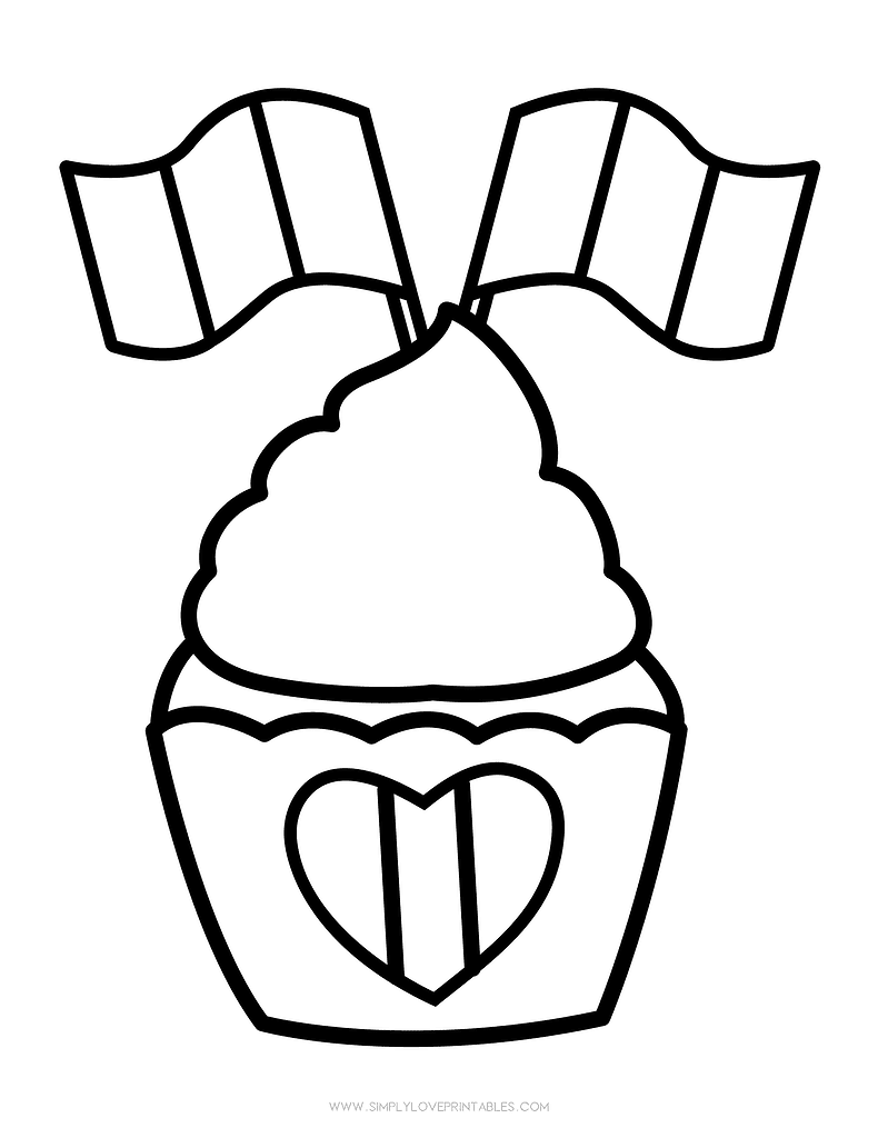 Simply Love Printables St. Patrick's Day Coloring Pages Cupcake Irish Flag
