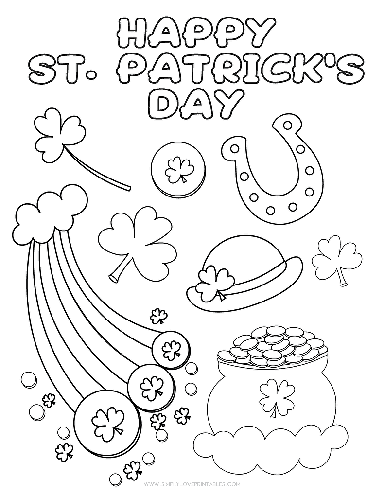Simply Love Printables St. Patrick's Day Coloring Pages Happy St. Patrick's Day