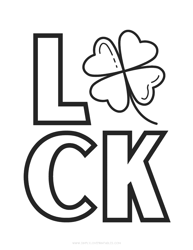 Simply Love Printables St. Patrick's Day Coloring Pages Luck