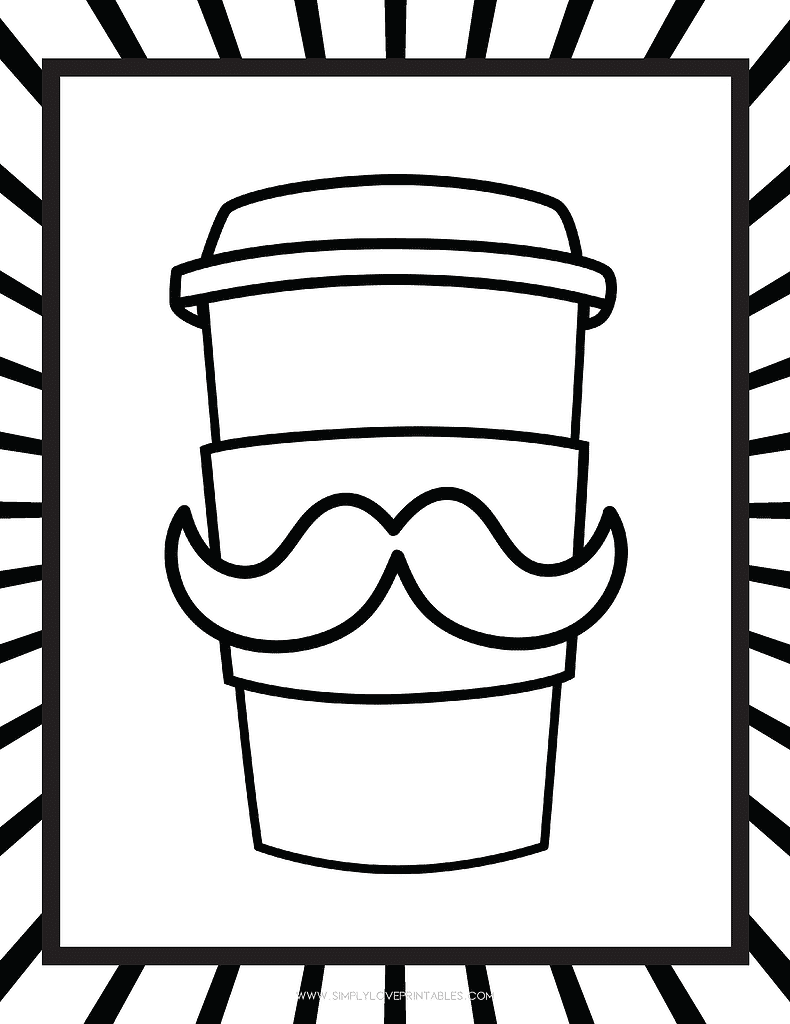 Simply Love Printables St. Patrick's Day Coloring Pages Mustache Coffee Cup