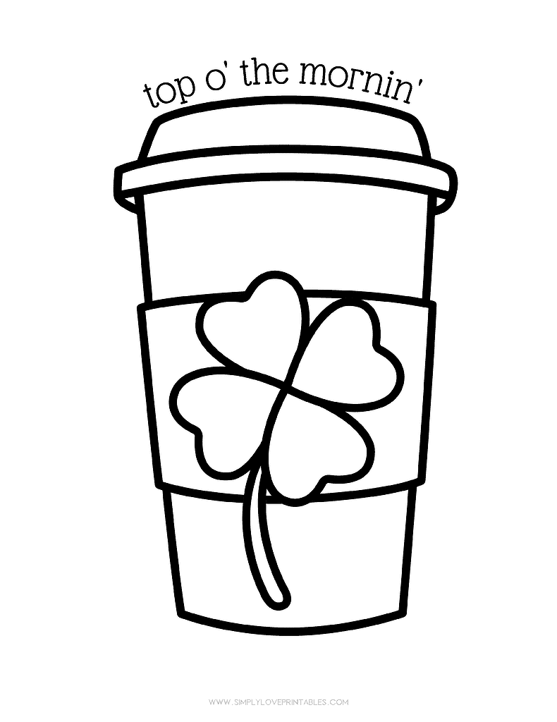 Simply Love Printables St. Patrick's Day Coloring Pages Top O' The Mornin'