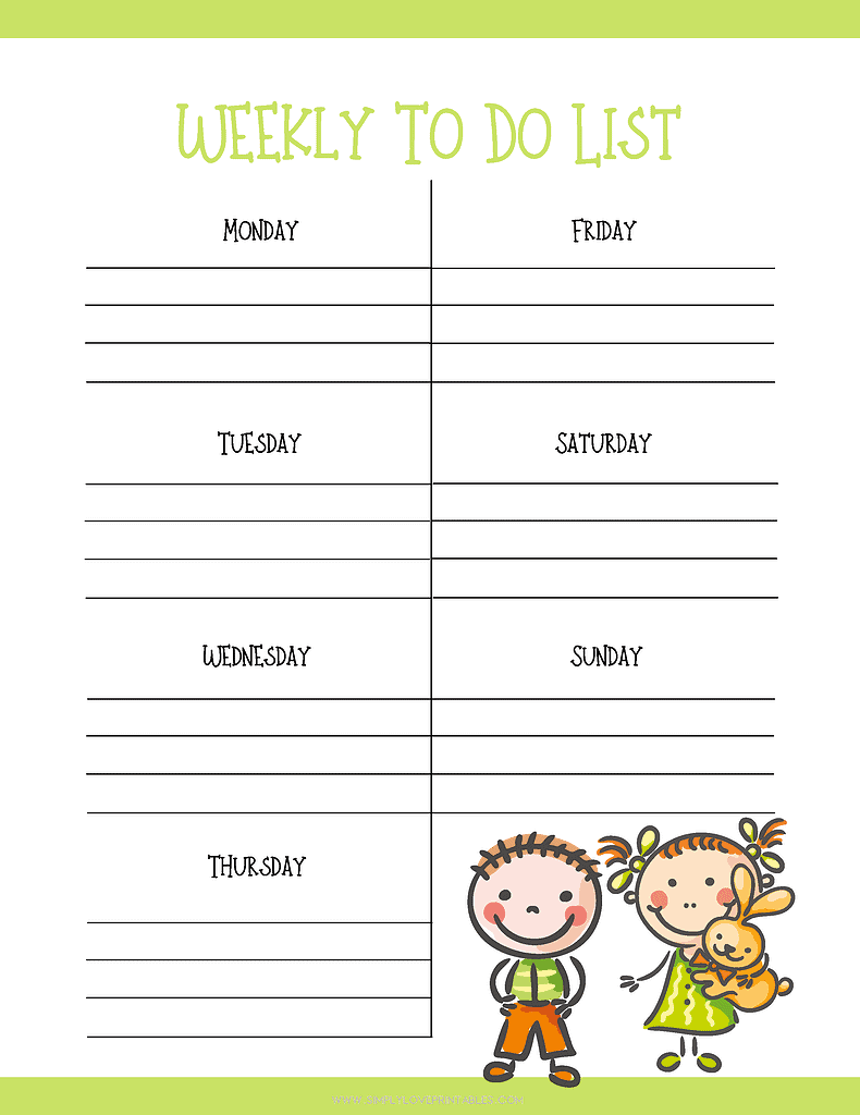 Simply Love Printables Weekly To Do Stick Kids
