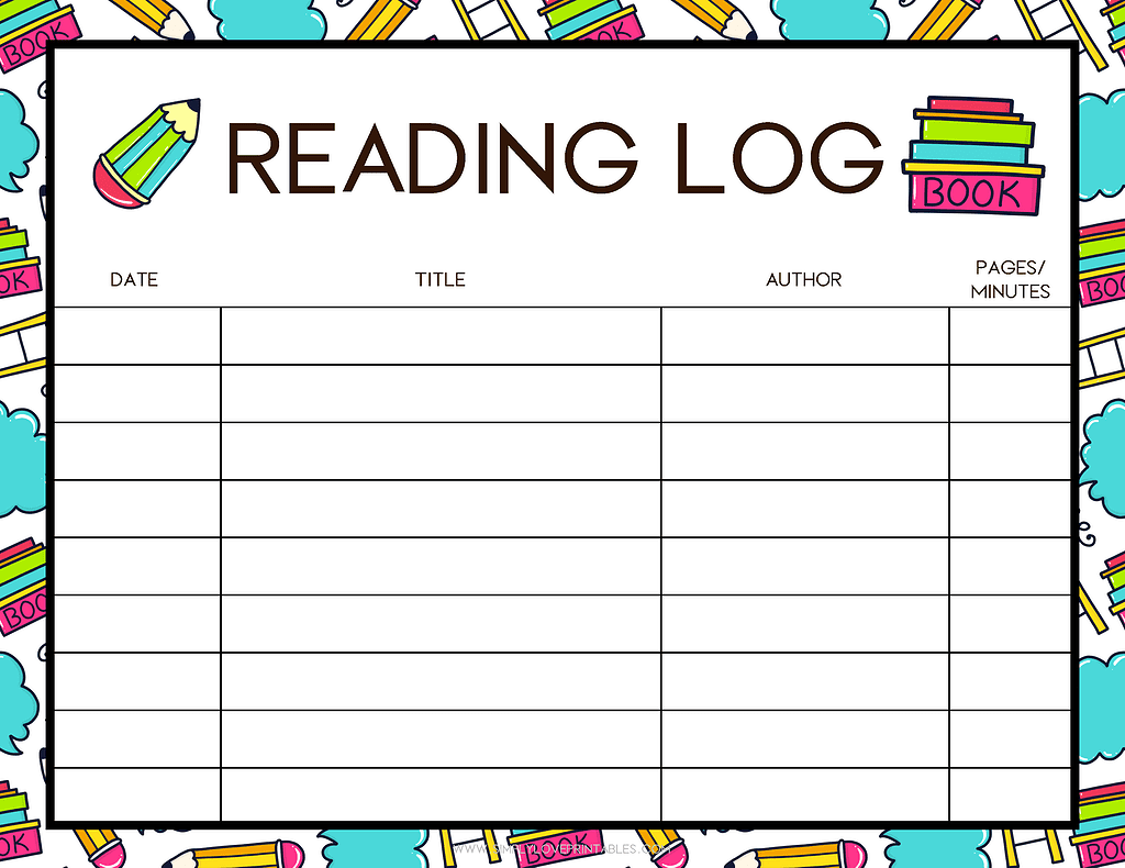 Simply Love Printable Reading Log Book Landscape