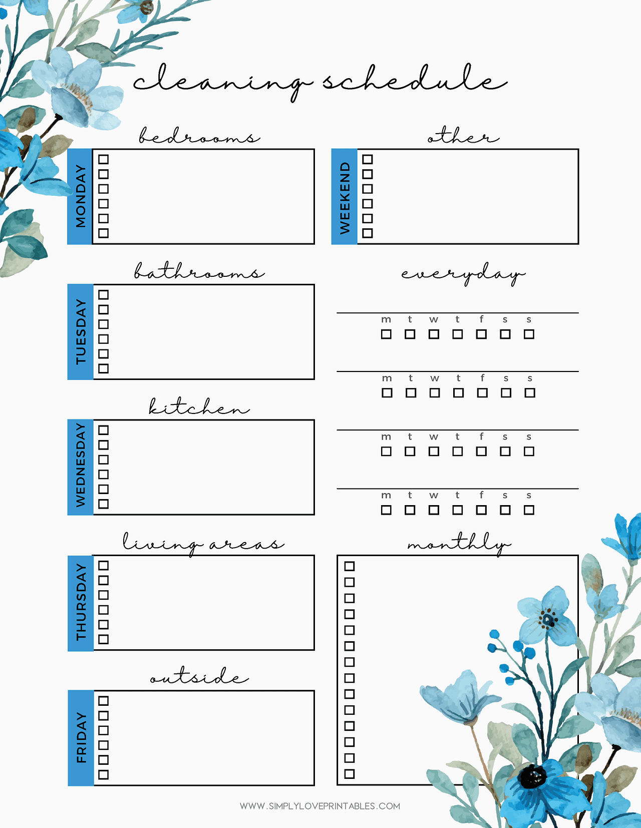 Free Printable Cleaning Lists | Simply Love Printables