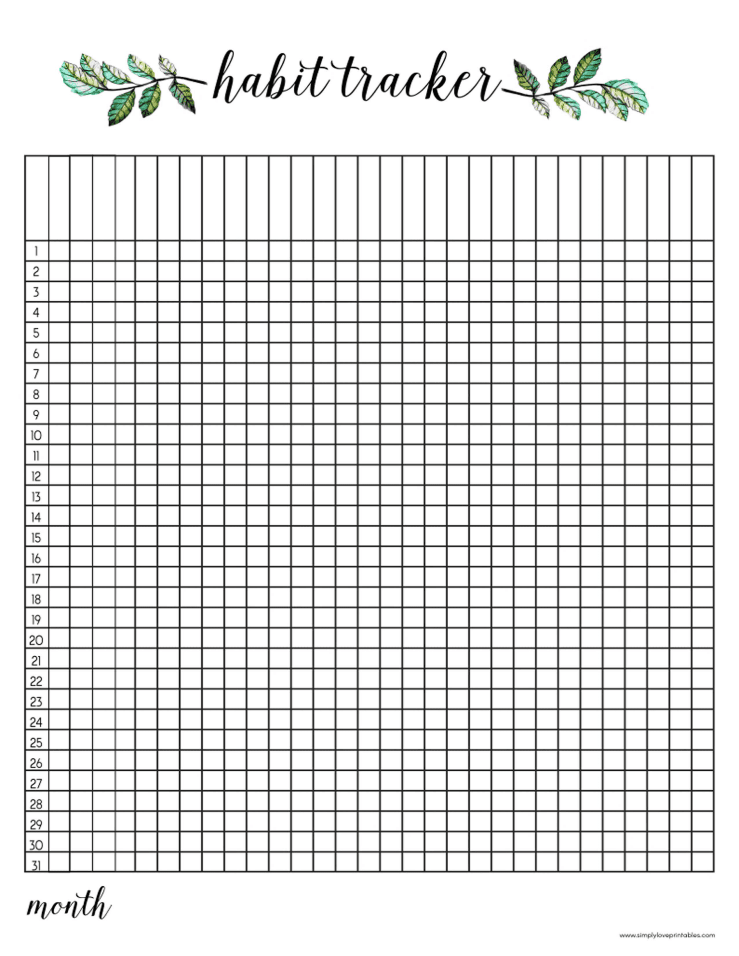 20 Free Printable Habit Trackers | Simply Love Printables