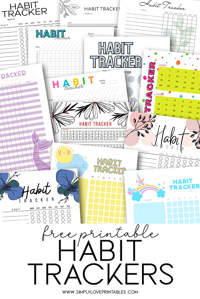 Simply Love Printables Habit Tracker Pin Image